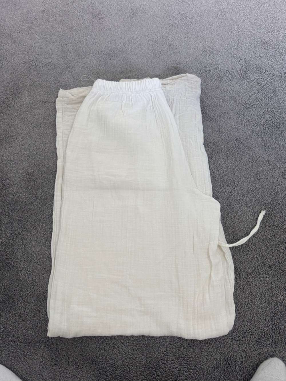 Zara Cream Drawstring Kids' Cotton Pants